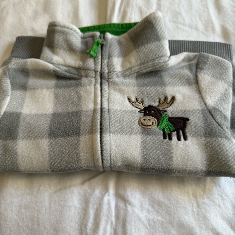 Carter's Gray and White Zip-Up Hoodie - Picture 7 of 7